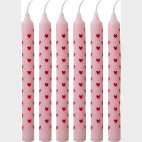 Rice - Candles With Heart Print - Red - Small