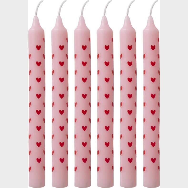 Rice - Candles With Heart Print - Red - Small