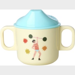 Rice - Melamine 2 Handle Baby Cup With Fun Fair Print - Mint - 250 Ml