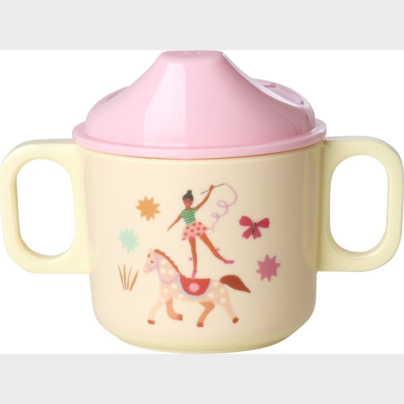 Rice - Melamine 2 Handle Baby Cup With Fun Fair Print - Pink - 250 Ml