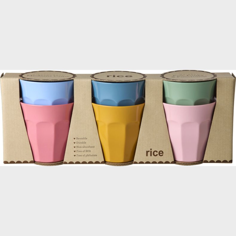 Rice - Melamine Cups - Assorted Colors - Small - 160 Ml