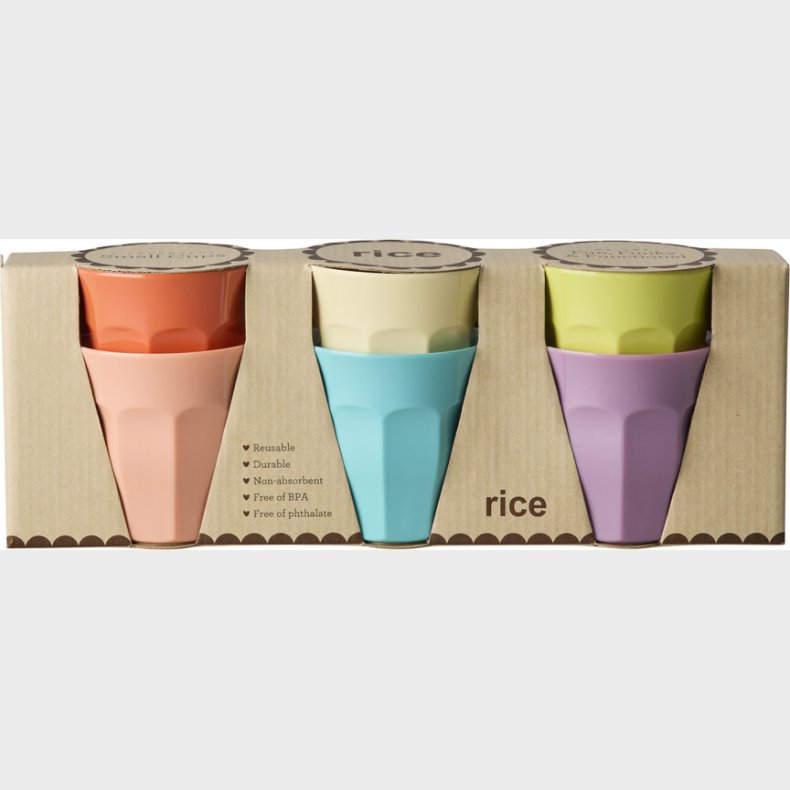 Rice - Melamine Cups - Glory Days Colors - Small - 160 Ml