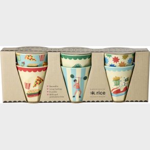 Rice - Melamine Cups With Fun Fair Prints - Mint - Small