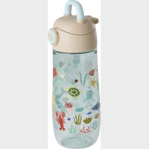 Rice - Plastic Kids Drinking Bottle With Blue Ocean Print - Blue - 550 Ml