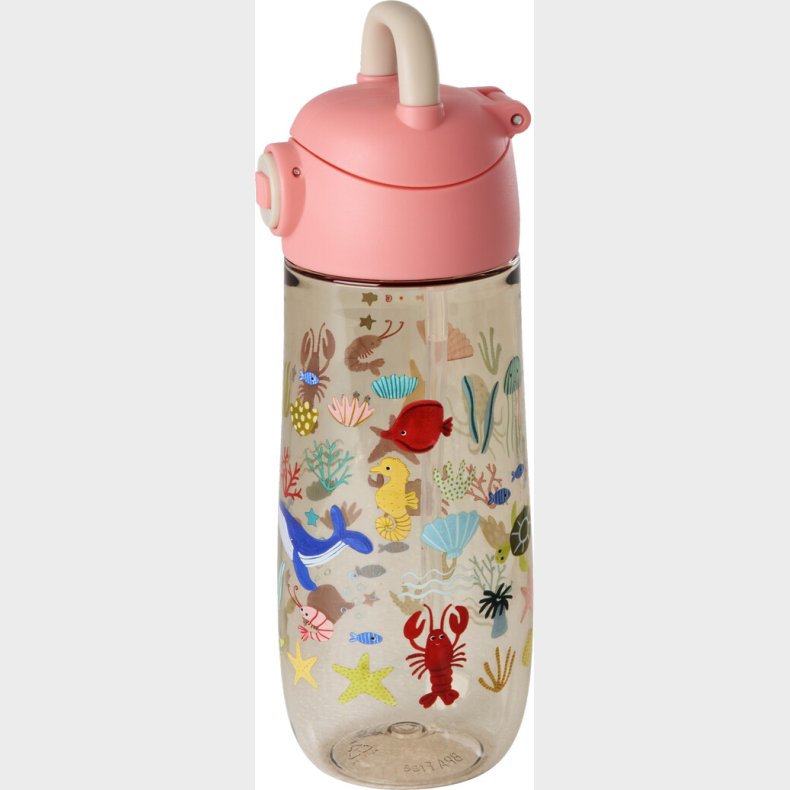 Rice - Plastic Kids Drinking Bottle With Coral Ocean Print - 550 Ml (plbot-ocei)