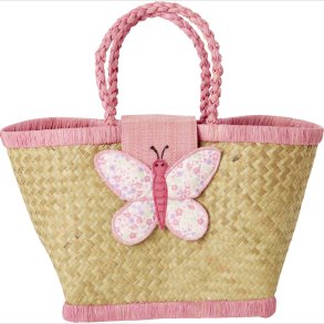 Rice - Raffia Kids Bag With Butterfly Closing - (kibag-buti)