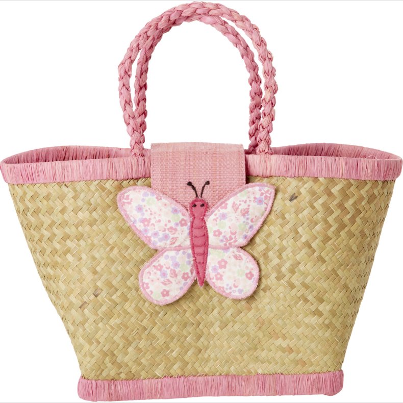Rice - Raffia Kids Bag With Butterfly Closing - (kibag-buti)