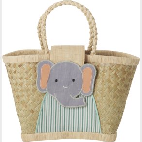 Rice - Raffia Kids Bag With Elephant Closing - (kibag-elep)