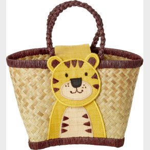 Rice - Raffia Kids Bag With Tiger Closing - (kibag-tig)