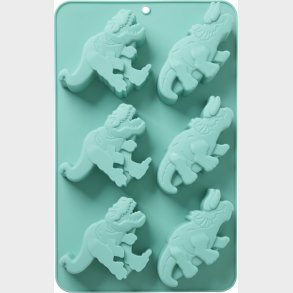 Rice - Silicone Baking Form With 6 Dinos - Mint - 30 Cm X 20 Cm