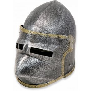 Ridderhjelm med klapvisir slv/guld, plast