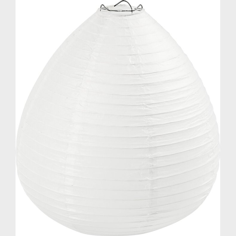 Rispapirlampe - Drbe - H 27 Cm -  25 Cm - Hvid - 1 Stk.