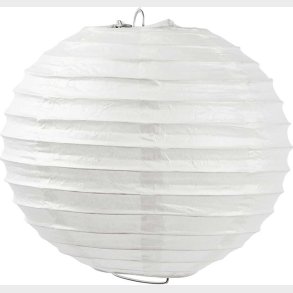 Rispapirlampe - Rund - � 20 Cm - Hvid - 1 Stk.