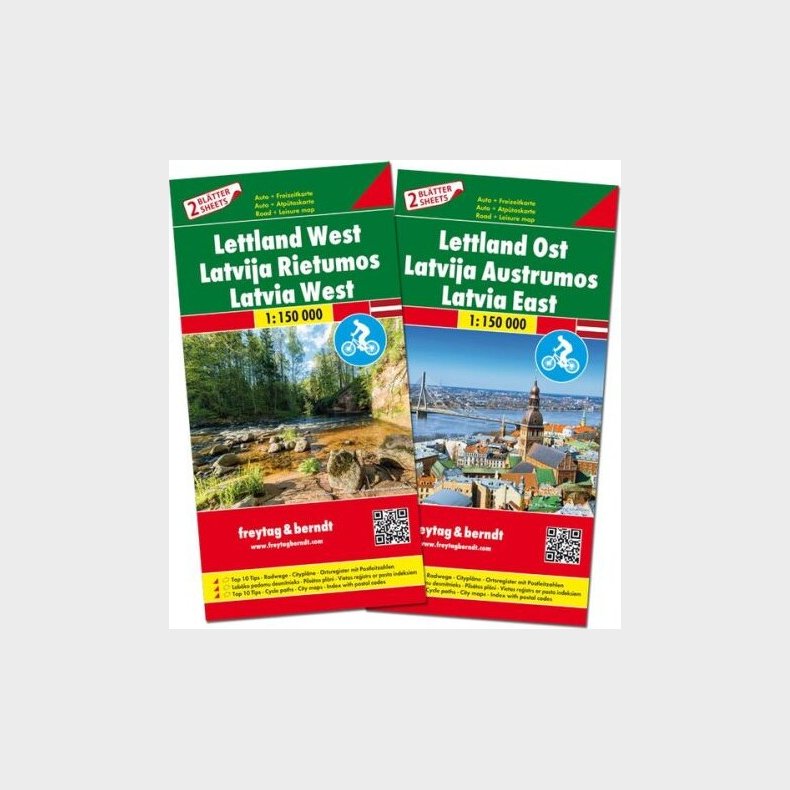 Freytag & Berndt - Road & Leisure Map Set Latvia East & West, Lettland Ost & West - English book
