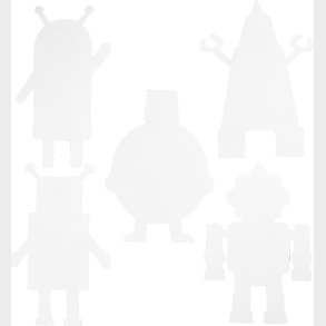 Robotter - H 22,5-24 Cm - B 15-16 Cm - 230 G - Hvid - 16 Stk.