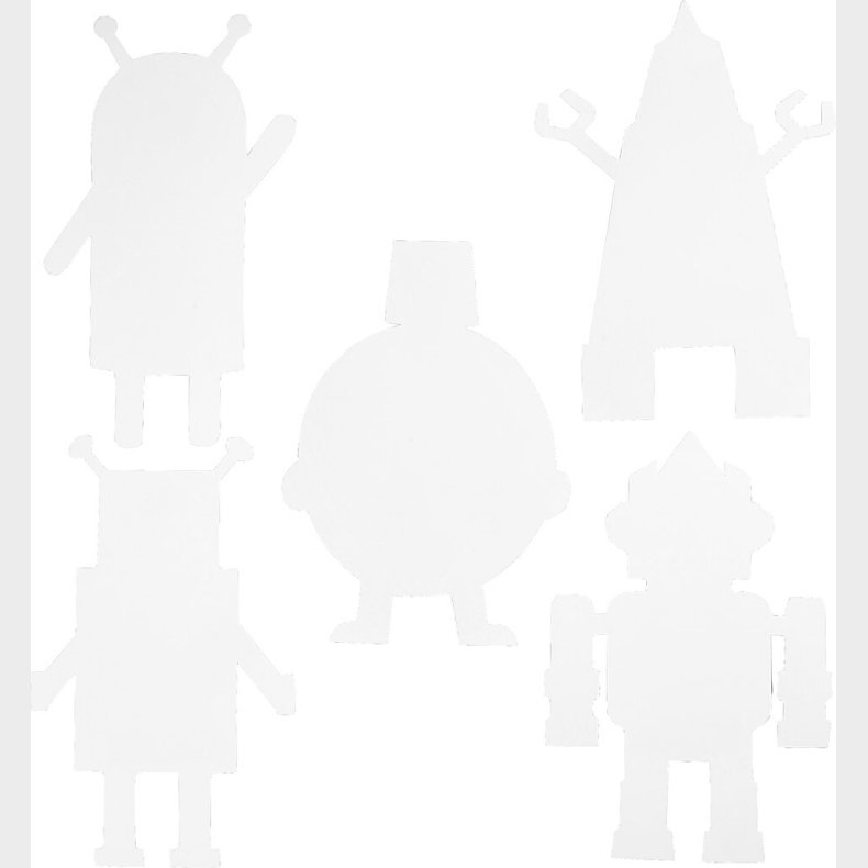 Robotter - H 22,5-24 Cm - B 15-16 Cm - 230 G - Hvid - 16 Stk.