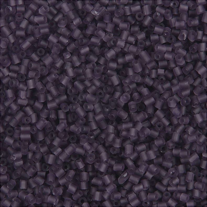 Rocaiperler - Glasperler - 2-cut  1,7 Mm Hul 0,5 Mm - Frosted Lilla - 25 G