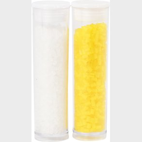 Rocaiperler - Glasperler - 2-cut  1,7 Mm Hul 0,5 Mm - Hvid - Transparent Gul - 2x7 G