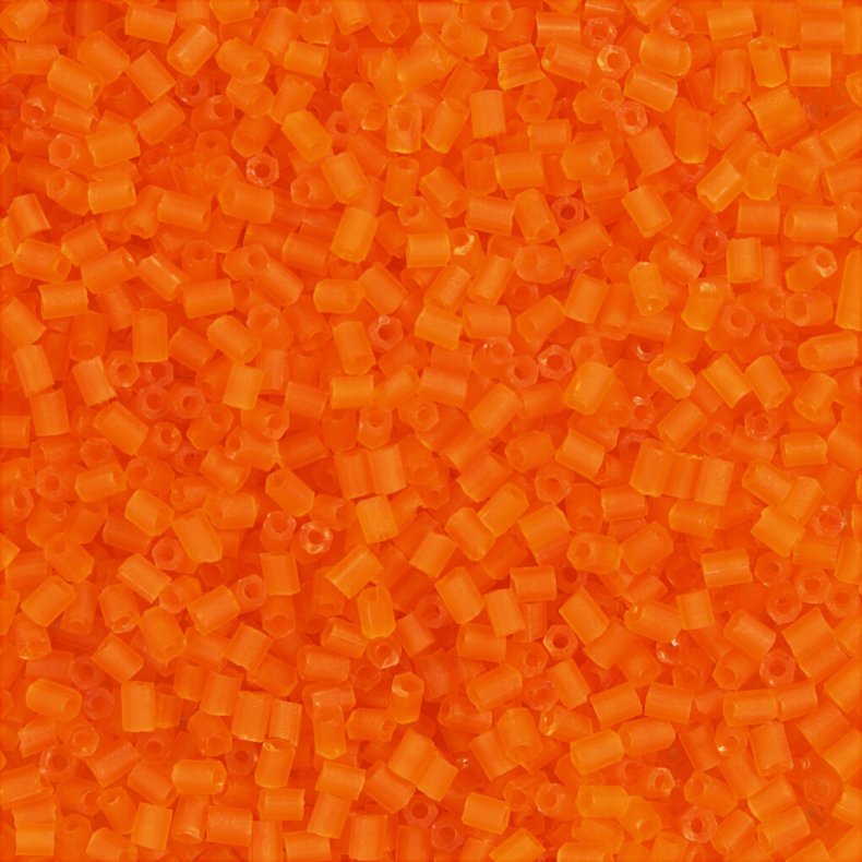 Rocaiperler - Glasperler - 2-cut  1,7 Mm Hul 0,5 Mm - Transparent Orange - 25 G