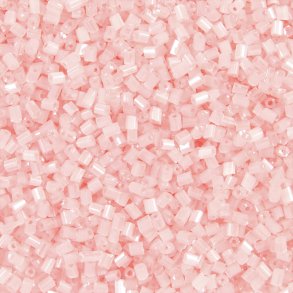 Rocaiperler - Glasperler - 2-cut  1,7 Mm Hul 0,5 Mm - Transparent Rosa - 25 G