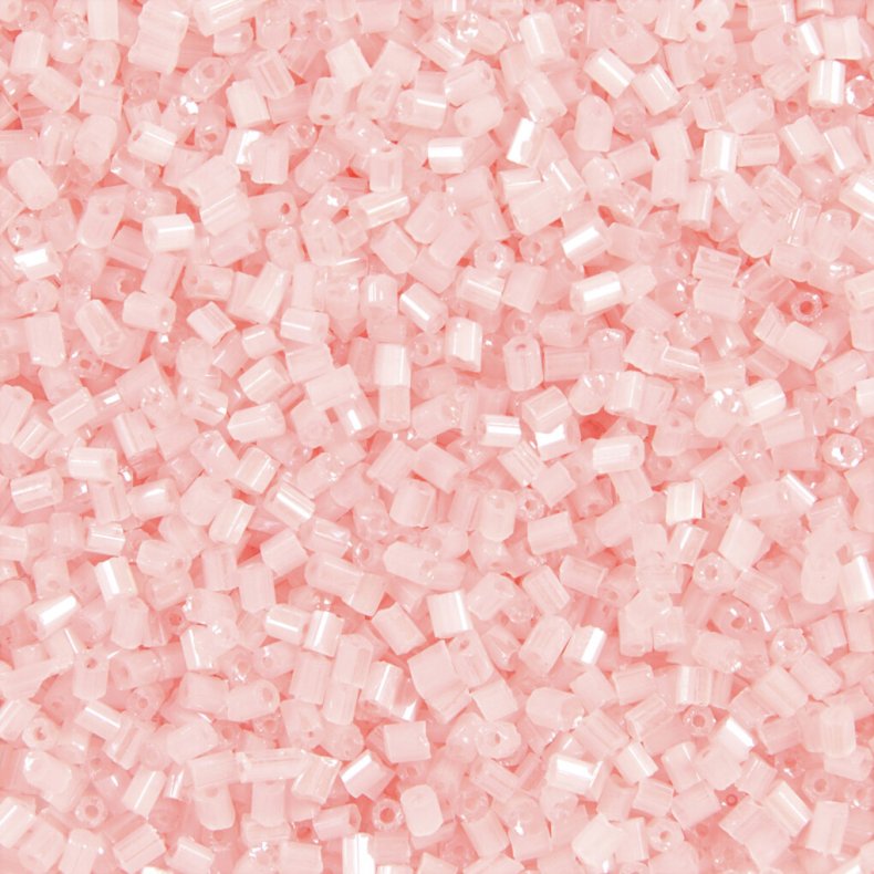 Rocaiperler - Glasperler - 2-cut  1,7 Mm Hul 0,5 Mm - Transparent Rosa - 25 G