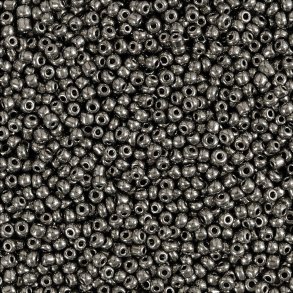 Rocaiperler - Glasperler -  1,7 Mm Hul 0,5-0,8 Mm - Gr Metal - 25 G