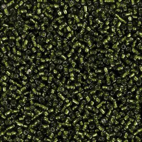 Rocaiperler - Glasperler -  1,7 Mm Hul 0,5-0,8 Mm - Grsgrn - 25 G