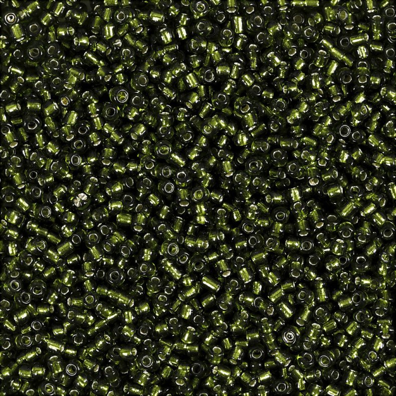 Rocaiperler - Glasperler -  1,7 Mm Hul 0,5-0,8 Mm - Grsgrn - 25 G