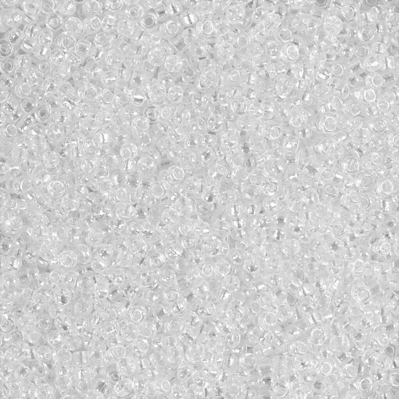 Rocaiperler - Glasperler -  1,7 Mm Hul 0,5-0,8 Mm - Klar - 25 G