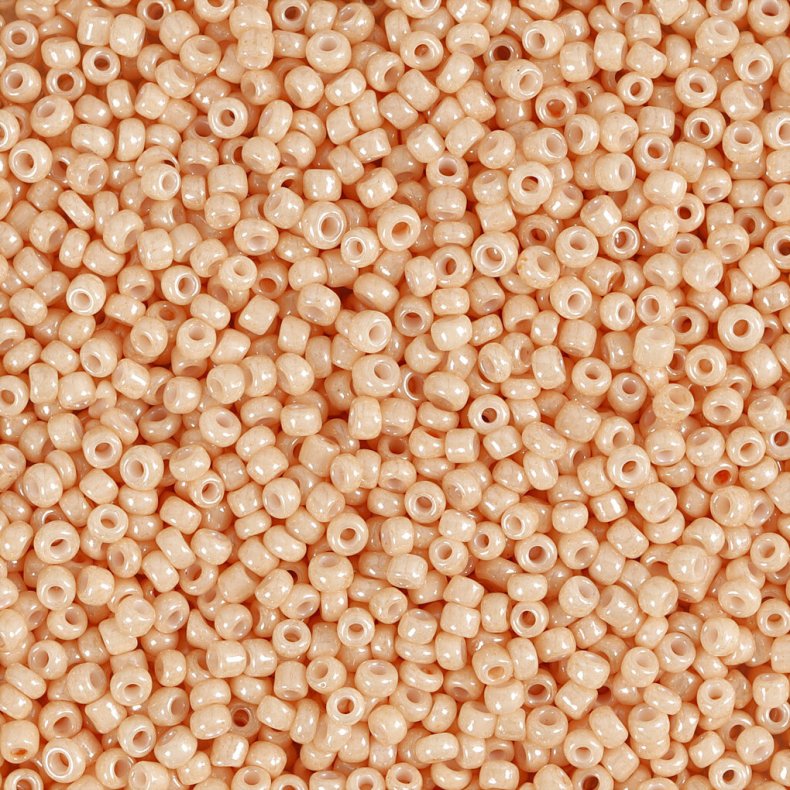 Rocaiperler - Glasperler -  1,7 Mm Hul 0,5-0,8 Mm - Lys Fersken - 25 G