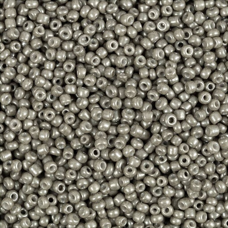 Rocaiperler - Glasperler -  1,7 Mm Hul 0,5-0,8 Mm - Lys Gr - 25 G