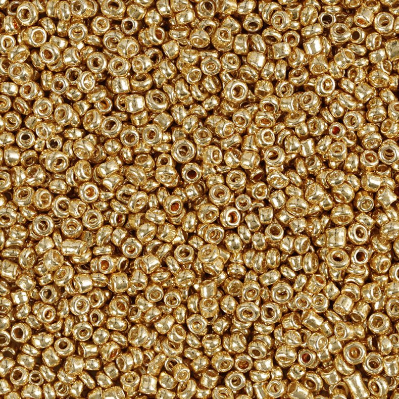 Rocaiperler - Glasperler -  1,7 Mm Hul 0,5-0,8 Mm - Messing - 25 G