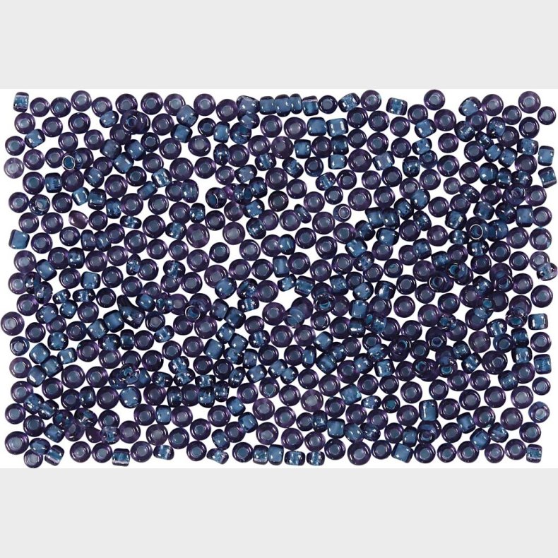 Rocaiperler - Glasperler -  1,7 Mm Hul 0,5-0,8 Mm - Mrk Bl - 500 G