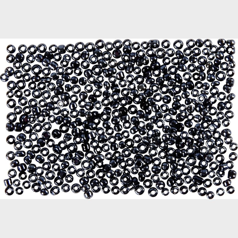 Rocaiperler - Glasperler -  1,7 Mm Hul 0,5-0,8 Mm - Mrk Gr - 500 G