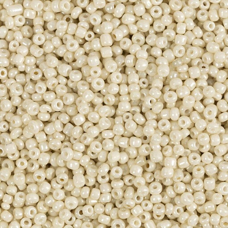 Rocaiperler - Glasperler -  1,7 Mm Hul 0,5-0,8 Mm - Off White - 25 G