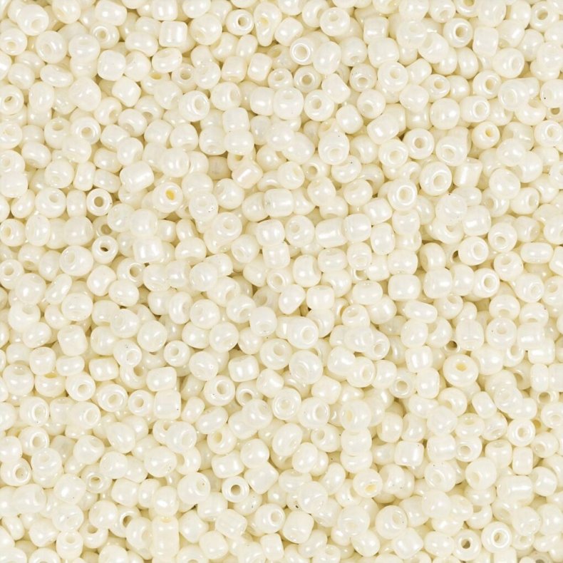 Rocaiperler - Glasperler -  1,7 Mm Hul 0,5-0,8 Mm - Perlemor - 25 G