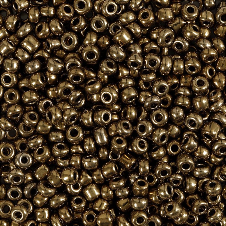 Rocaiperler - Glasperler -  3 Mm Hul 0,6-1,0 Mm - Bronze - 25 G