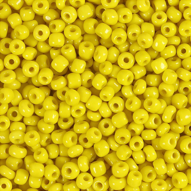 Rocaiperler - Glasperler -  3 Mm Hul 0,6-1,0 Mm - Gul - 25 G