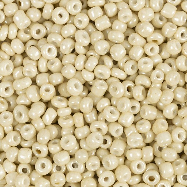 Rocaiperler - Glasperler -  3 Mm Hul 0,6-1,0 Mm - Off White - 25 G