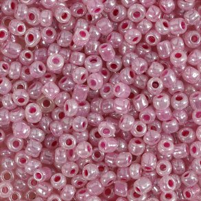 Rocaiperler - Glasperler -  3 Mm Hul 0,6-1,0 Mm - Pink - 25 G