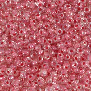 Rocaiperler - Glasperler -  3 Mm Hul 0,6-1,0 Mm - Pink Kerne - 25 G