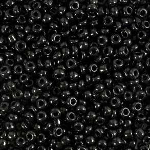 Rocaiperler - Glasperler -  3 Mm Hul 0,6-1,0 Mm - Sort - 500 G