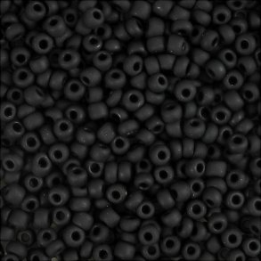 Rocaiperler - Glasperler -  3 Mm Hul 0,6-1,0 Mm - Sort Frost - 25 G
