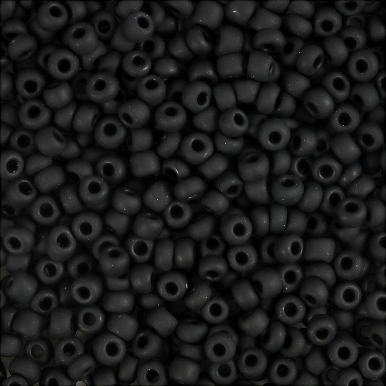 Rocaiperler - Glasperler -  3 Mm Hul 0,6-1,0 Mm - Sort Frost - 25 G