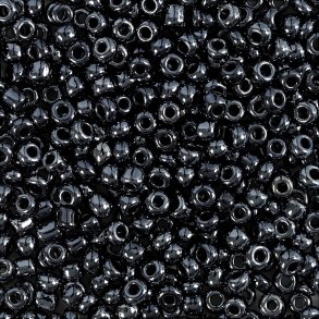 Rocaiperler - Glasperler -  3 Mm Hul 0,6-1,0 Mm - Sort Metallic - 25 G