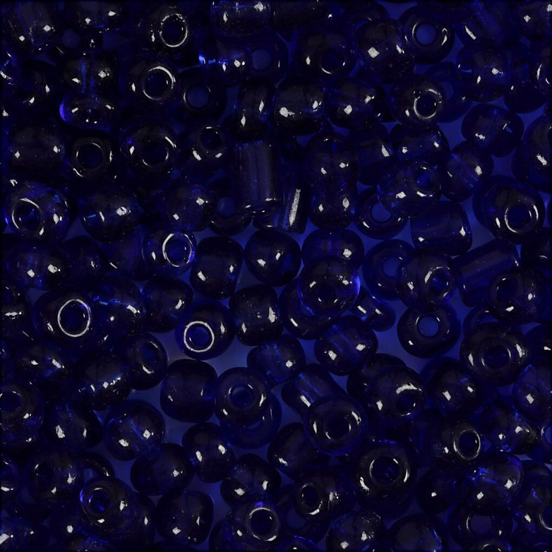 Rocaiperler - Glasperler -  4 Mm Hul 0,9-1,2 Mm - Kobolt Bl - 25 G