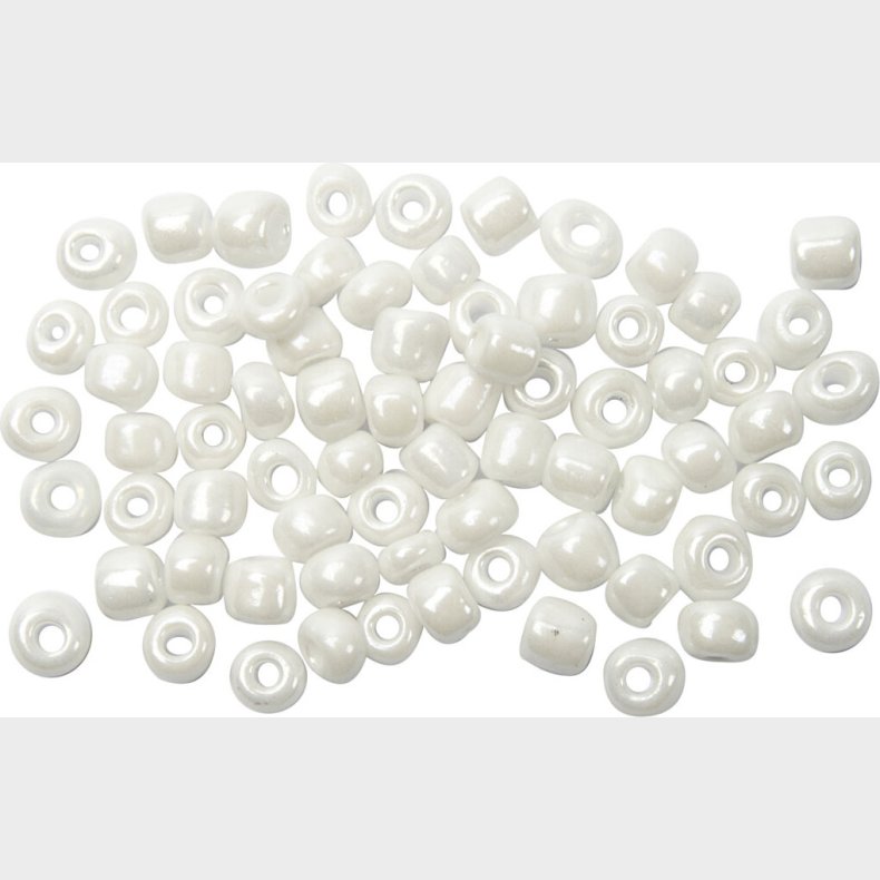 Rocaiperler - Glasperler -  4 Mm Hul 0,9-1,2 Mm - Perlemor - 500 G