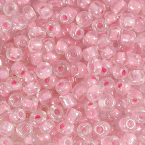Rocaiperler - Glasperler -  4 Mm Hul 0,9-1,2 Mm - Rosa Kerne - 25 G