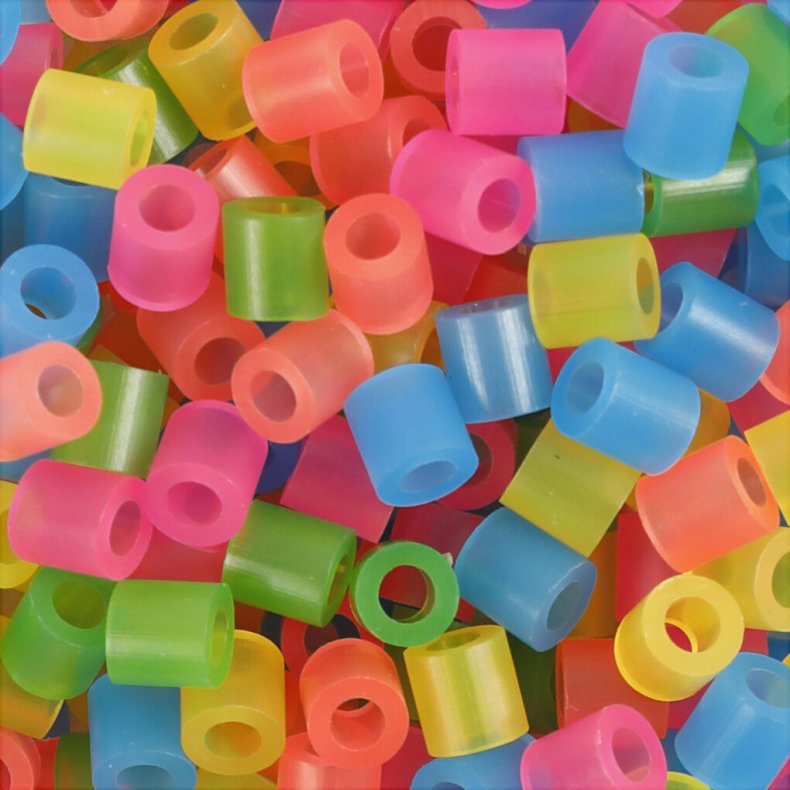 Rr Perler Til Perleplader - Medium - Neonfarver - 1100 Stk. - Nabbi