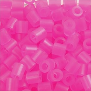 Rr Perler Til Perleplader - Medium - Rosa Neon - 6000 Stk. - Nabbi